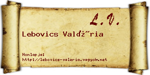 Lebovics Valéria névjegykártya